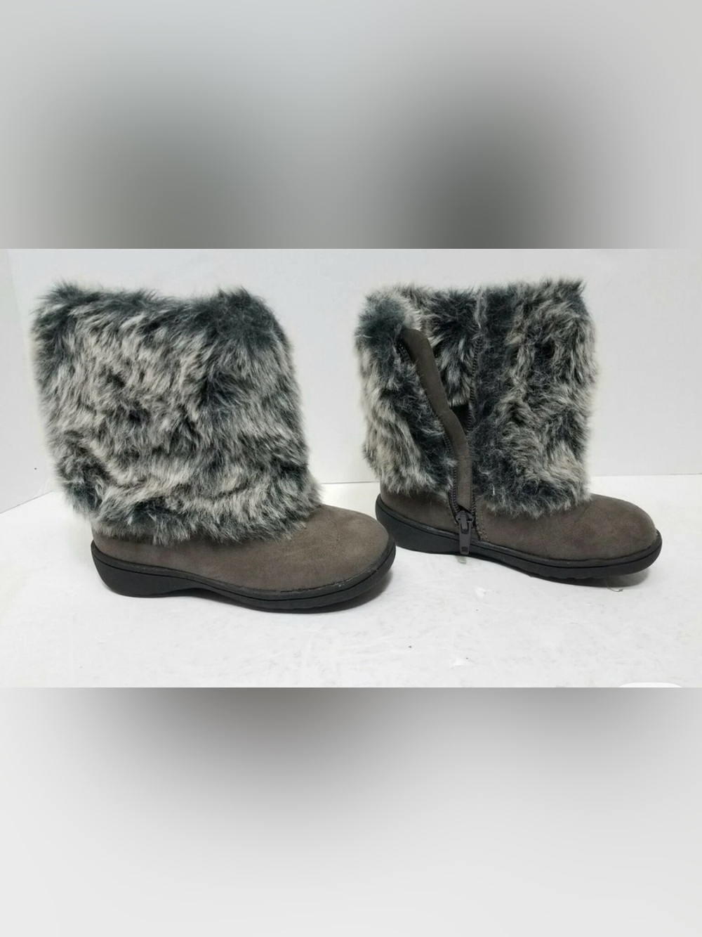 Carter's Gray Faux Fur Cuff Winter Boots for Toddlers